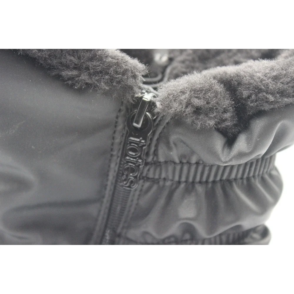 Totes Rikki W Womens Black Winter Boots Faux Fur Lined Side Zip Size 10W